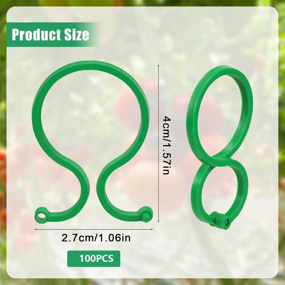 100 pcs Garden Plant Clips Plastic Ring for Vines Tomatoes Flowers, 1.2 inch - Image 8