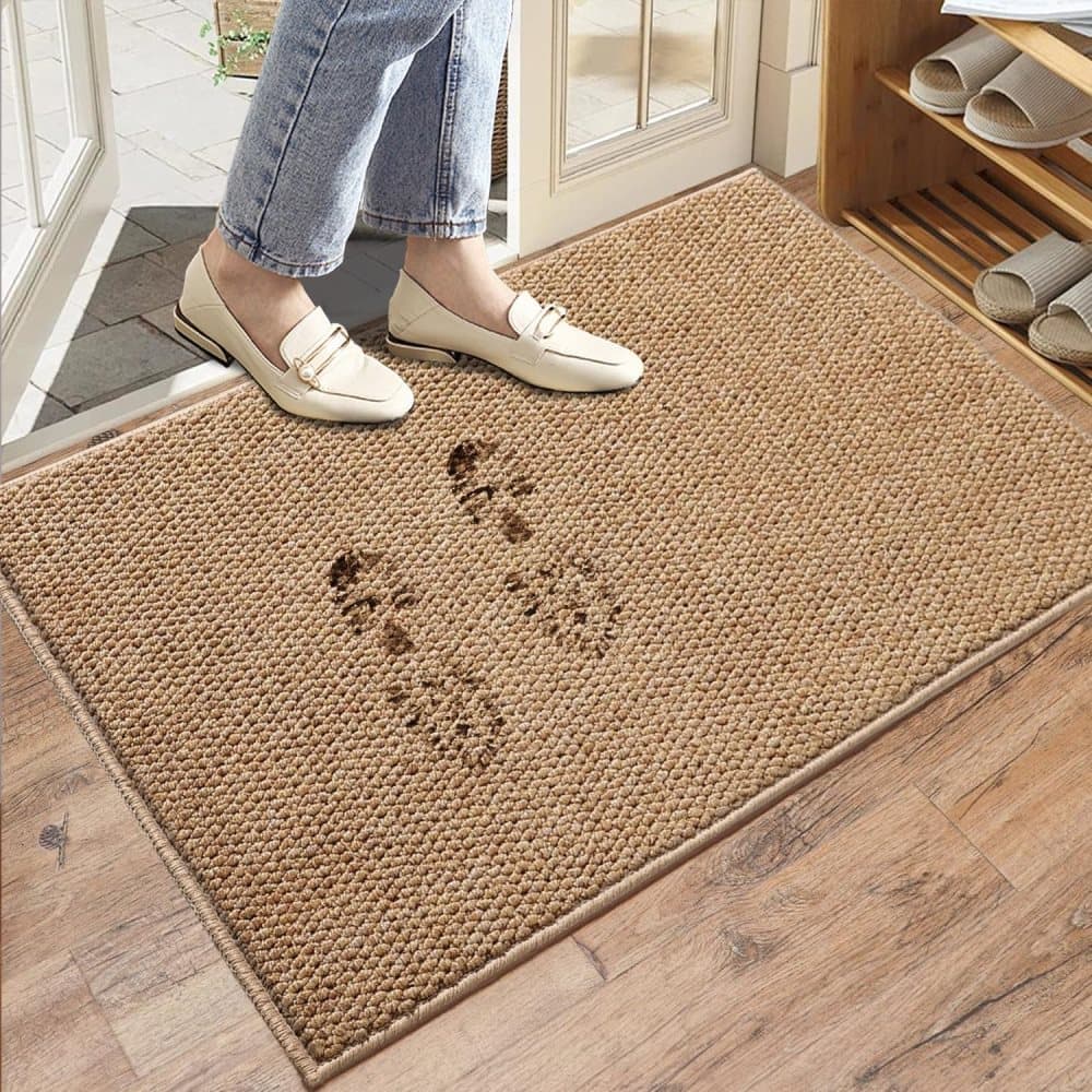 Brown Jute Doormat for Indoor and Outdoor Use Non-Slip Dust-Resistant Quick-Absorbing, 60x90cm - Image 2
