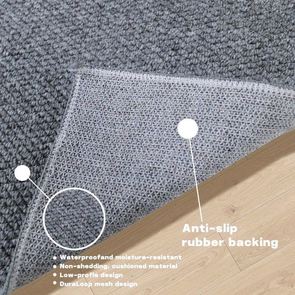 Non-Slip Jute-Like Doormat for Indoor Outdoor Use, Dust-Resistant Quick-Absorbing Welcome Mat, 60x90cm, Gray - Image 6