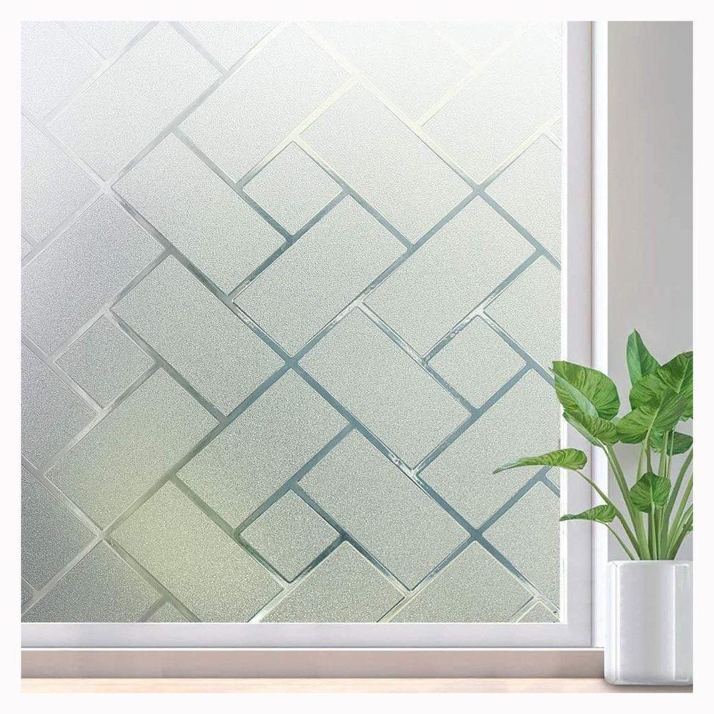50cmx2m Window Film Self Adhesive Privacy Protection 3D Decorative Frosted Glass Film - Image 1