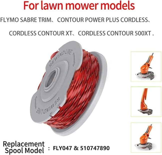4 pcs Flymo Grass Trimmer Replacement Spool, 1.5mm Nylon Double Line with Auto Feed - Image 4