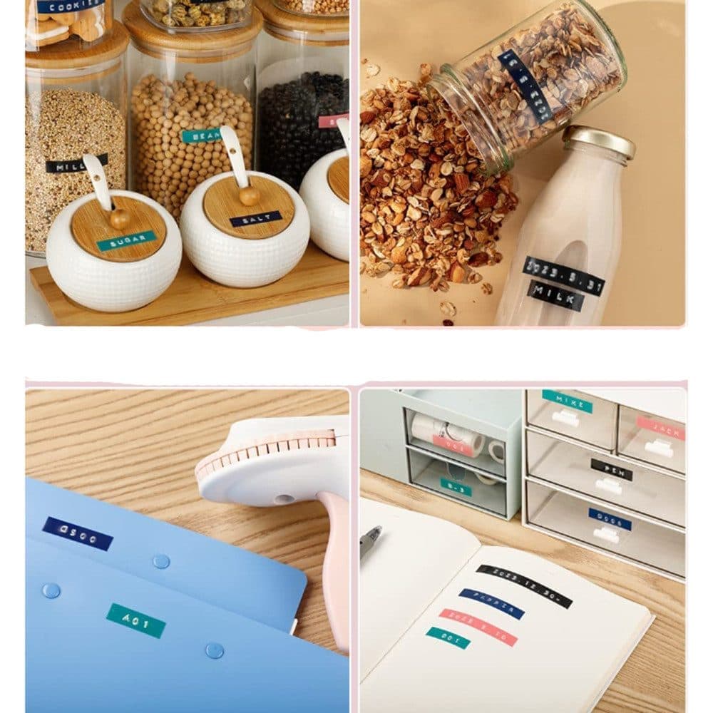 Portable Label Printer with 6 Rolls of Label Tape, Easy to Operate, Multifunction 3D Printer for Home Use, Pink - Image 4