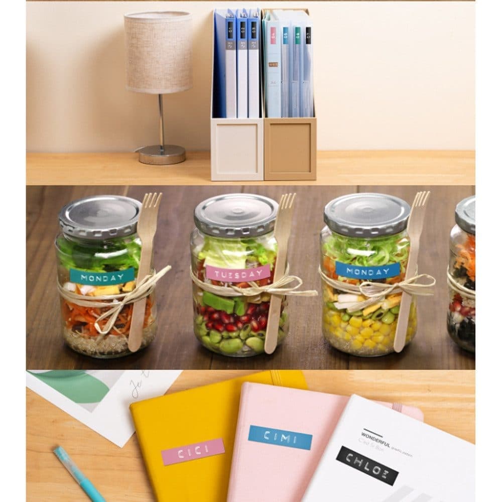 3 rolls of label tape, portable 3D label printer for home, easy to use, Blue - Image 2