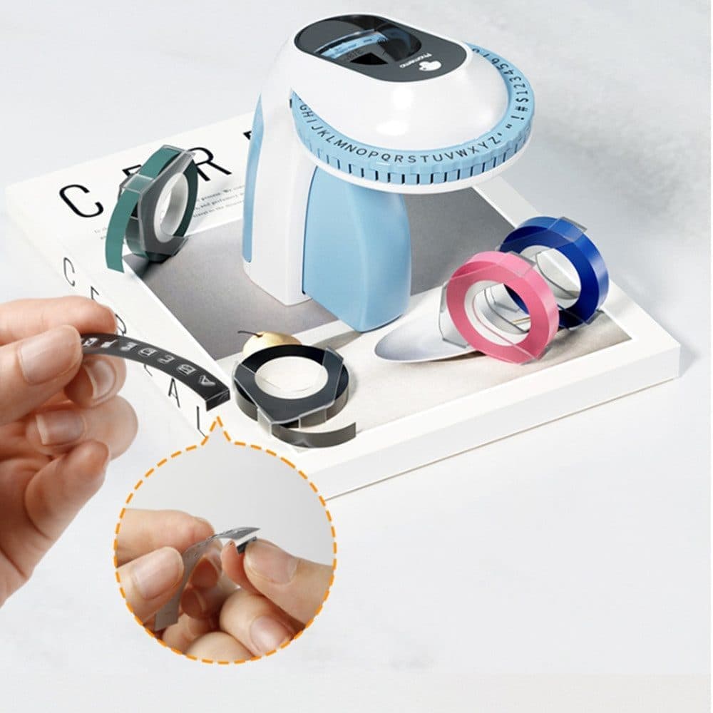 3 rolls of label tape, portable 3D label printer for home, easy to use, Blue - Image 8