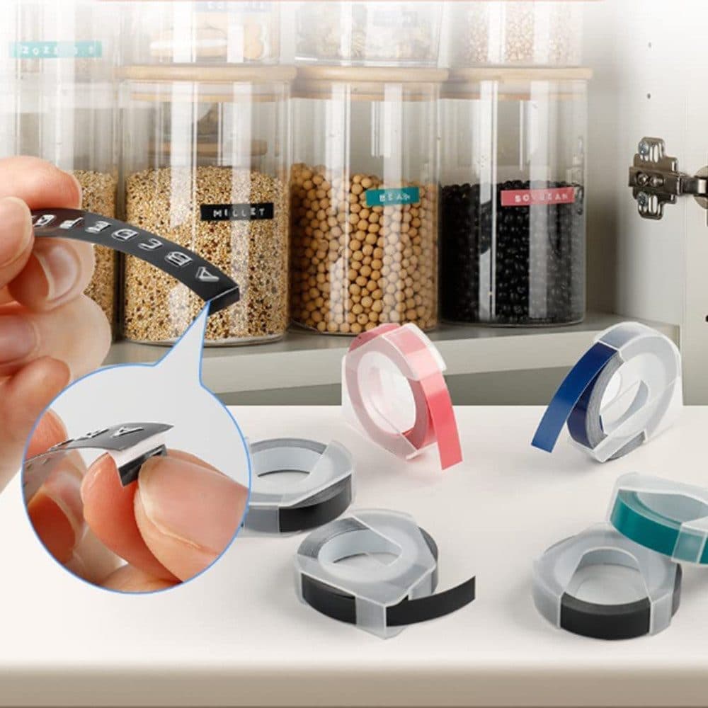 6 Rolls 3D Portable Label Printer for Home, Black, with Label Tape, Easy to Use - Image 6