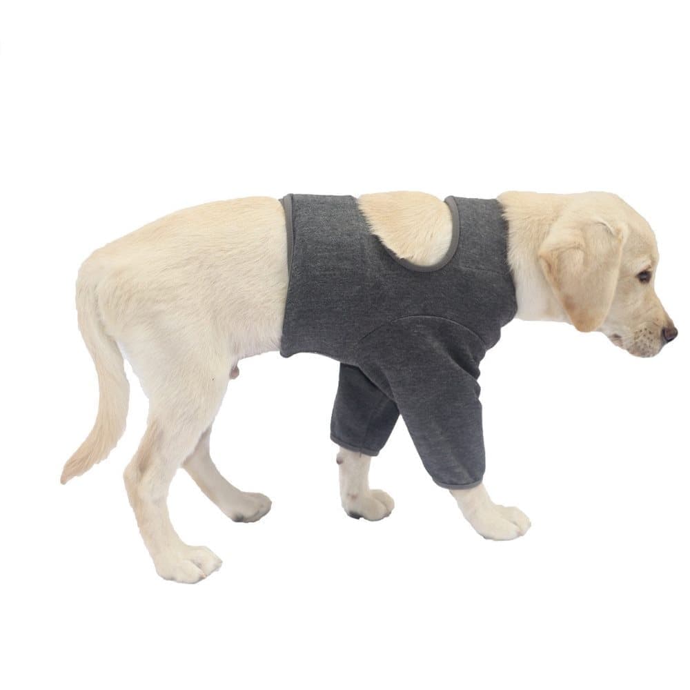 Breathable Elastic Dog Elbow Protector for Post-Surgery, Prevents Licking and Biting, M, Dark Gray - Image 1