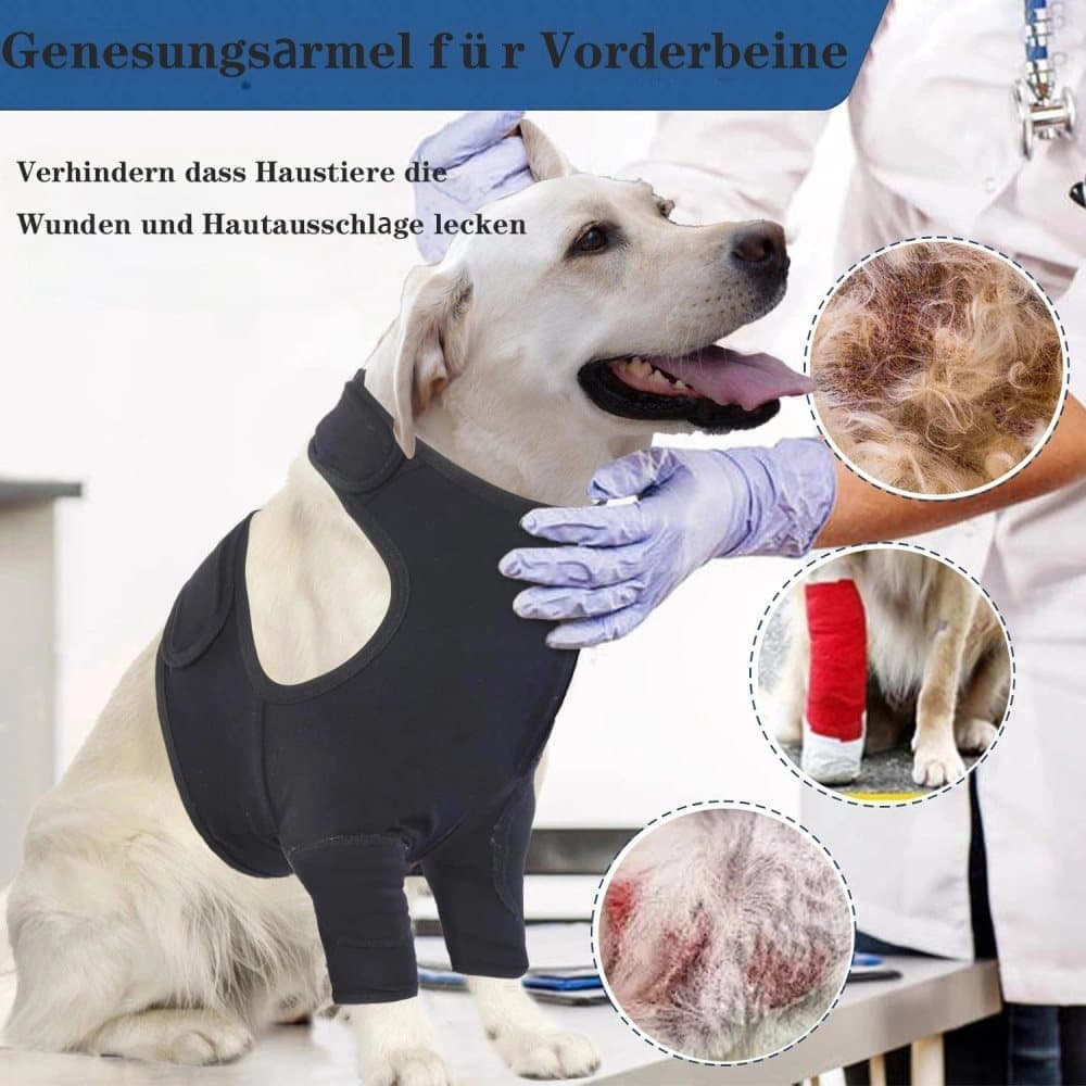 Elastic Dog Elbow Protector for Post-Surgery, Breathable Foreleg Protection Against Licking and Biting, Dark Gray, L - Image 6
