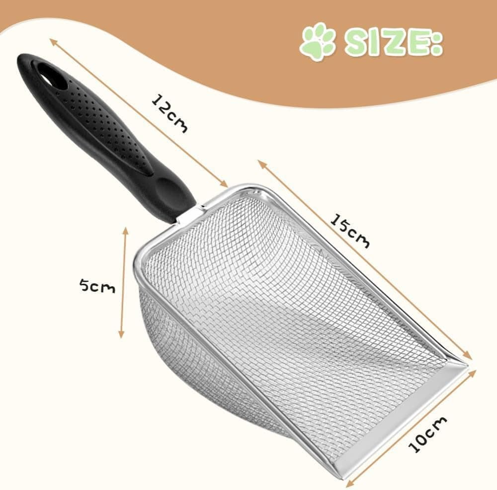 2.8MM Stainless Steel Cat Litter Scoop for Litter Box, Durable and Easy to Clean, Compatible with All Brands - Image 2