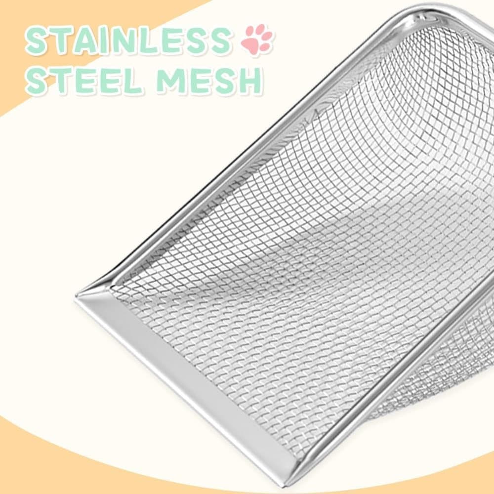 2PCS Stainless Steel Cat Litter Scoop with Mesh Design, Robust and Durable, Easy to Clean, 2.0MM - Image 4