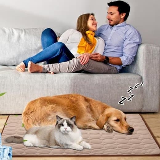 50×40cm Cooling Mat for Dogs and Cats, Breathable, Light Brown, with Multiple Colors Available - Image 2