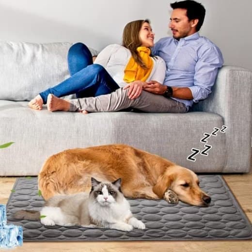 Cooling Mat for Dogs and Cats, 100×70cm, Dark Gray, Breathable, Compatible with All Breeds - Image 3