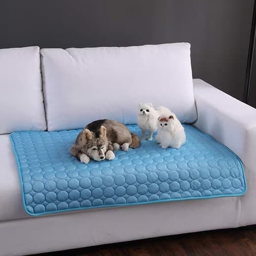 1 Cooling Mat for Dogs and Cats, Breathable Pet Cooling Pad in Blue, 62×50cm - Image 2
