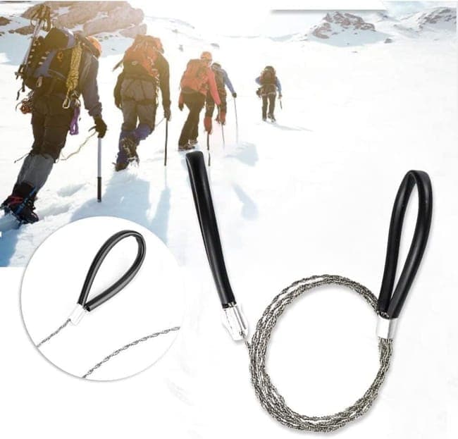 2 pcs Stainless Steel Wire Saw for Camping Hiking Emergencies, Cuts PVC Wood Plastic, Lightweight Durable, Black - Image 4