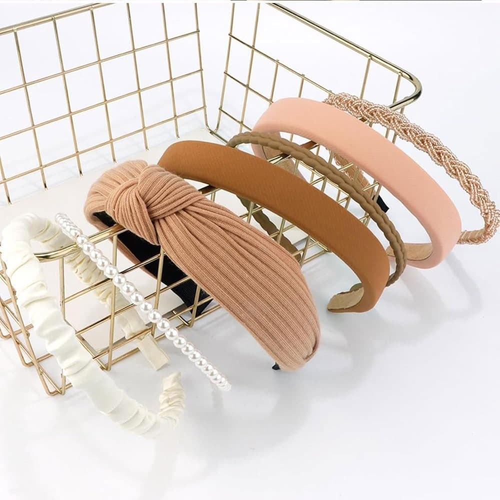 7-Pack Women's Hair Accessories, Elegant Pearl Headbands & Scrunchies - Image 3