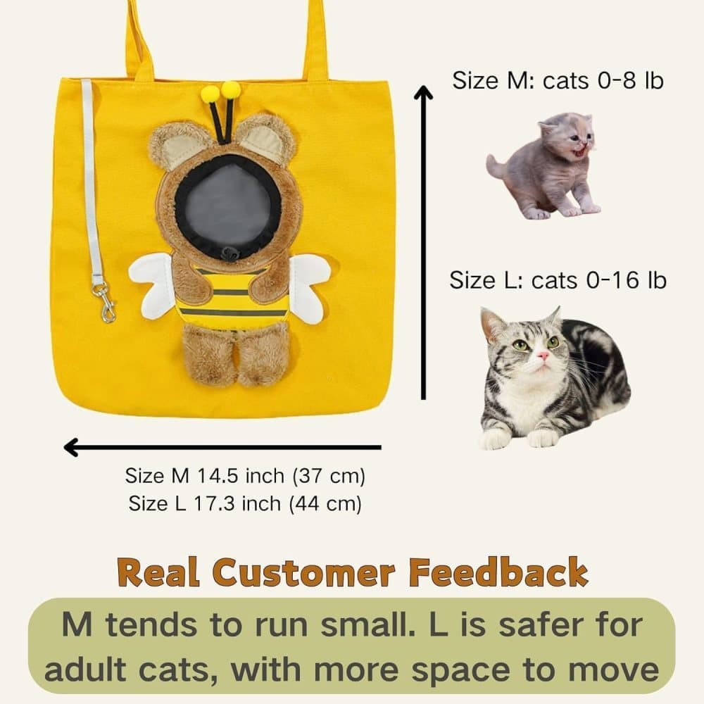 Portable Pet Bag for Small Dogs and Cats with Hands-Free Side Opening, Cat Motif, Perfect for Outdoor Travel, 37x37cm, Gray - Image 8