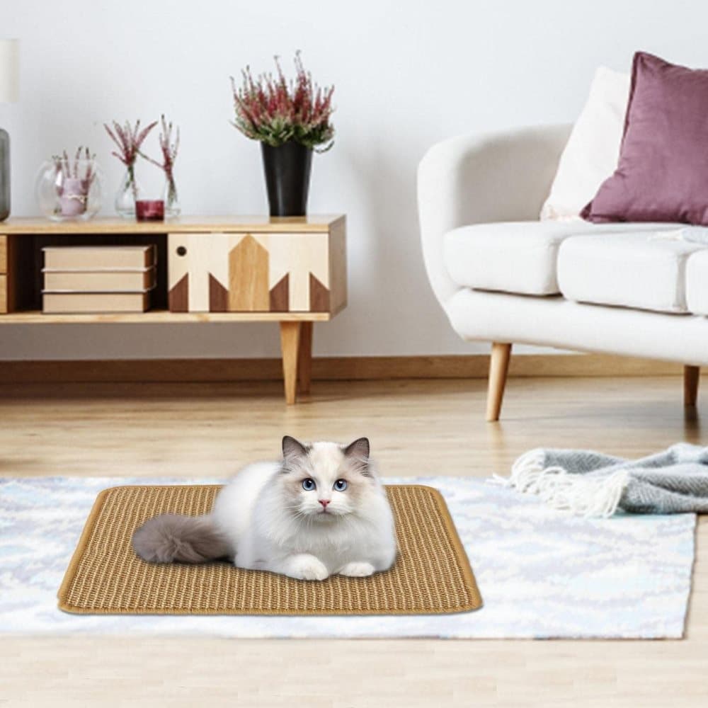 Natural Jute Cat Scratching Mat, Durable Floor Mat and Sustainable Cat Furniture, 50x80cm - Image 3