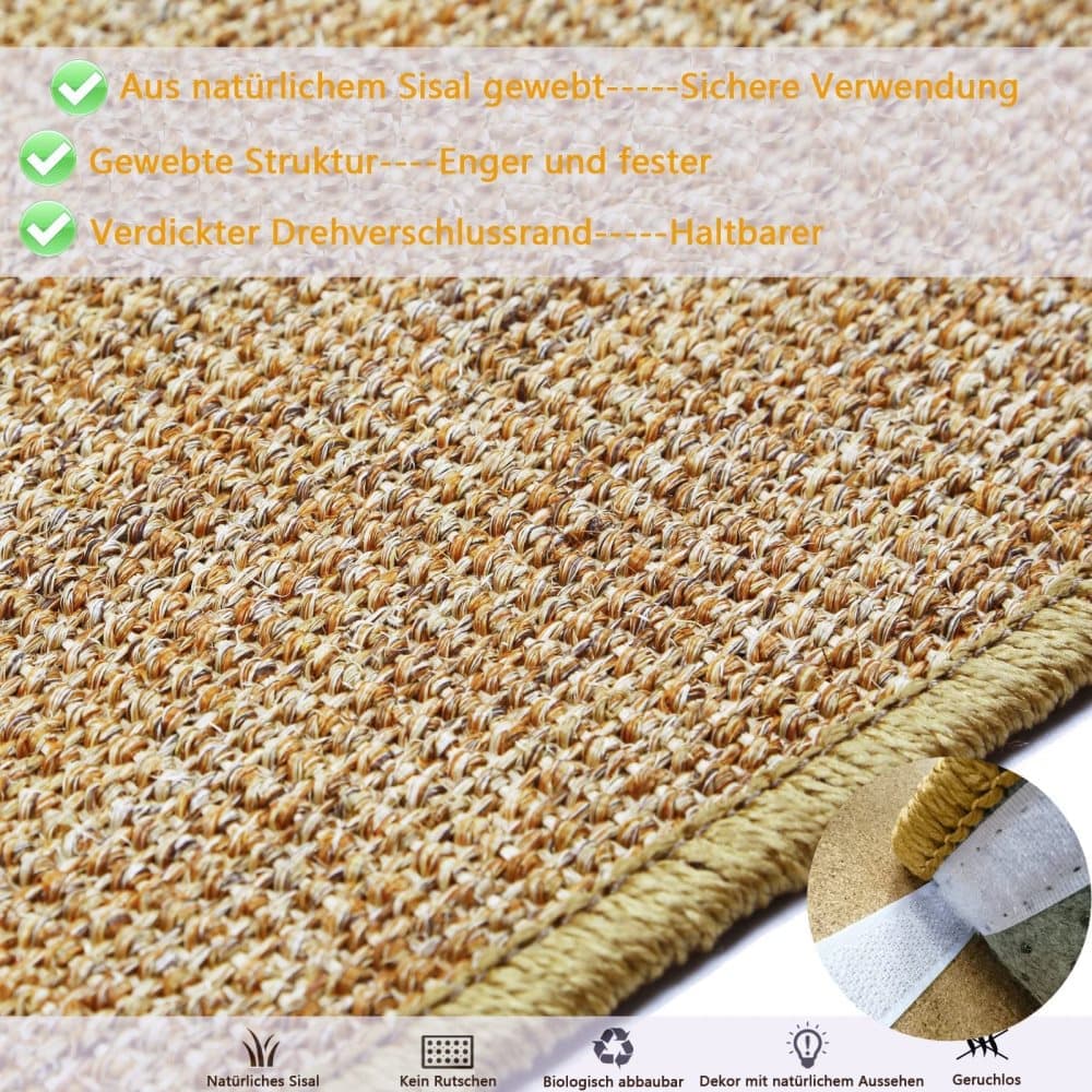 Natural Jute Cat Scratching Mat, Durable Floor Mat and Sustainable Cat Furniture, 30x40cm - Image 2