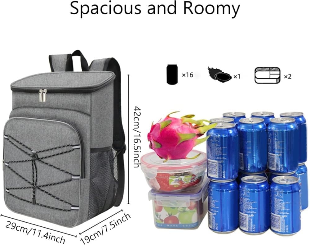 Large Capacity Insulated Backpack Cooler Bag Waterproof for Picnic Camping Lunch Grill, Dark Blue - Image 2