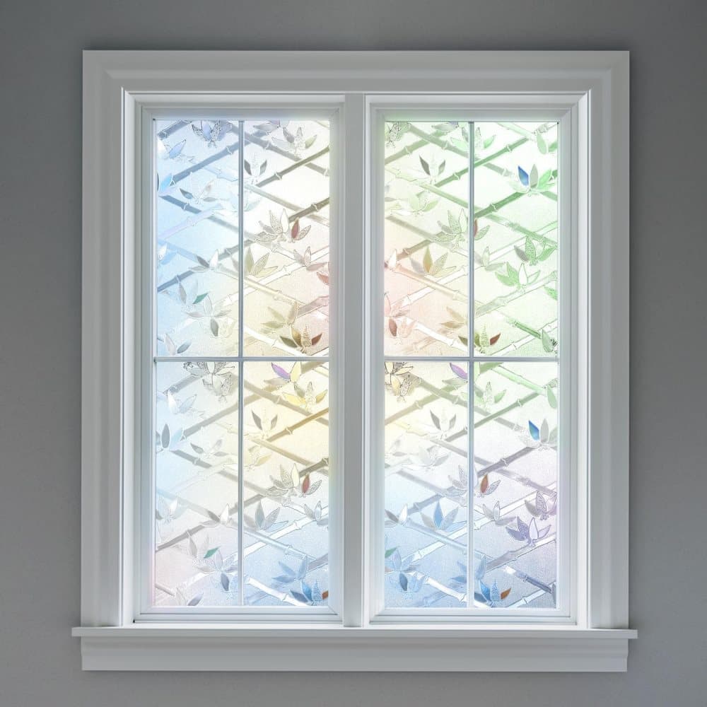 Stained Glass Effect 3D Plant Motif Window Film, Decorative Privacy Window Decal - Image 5