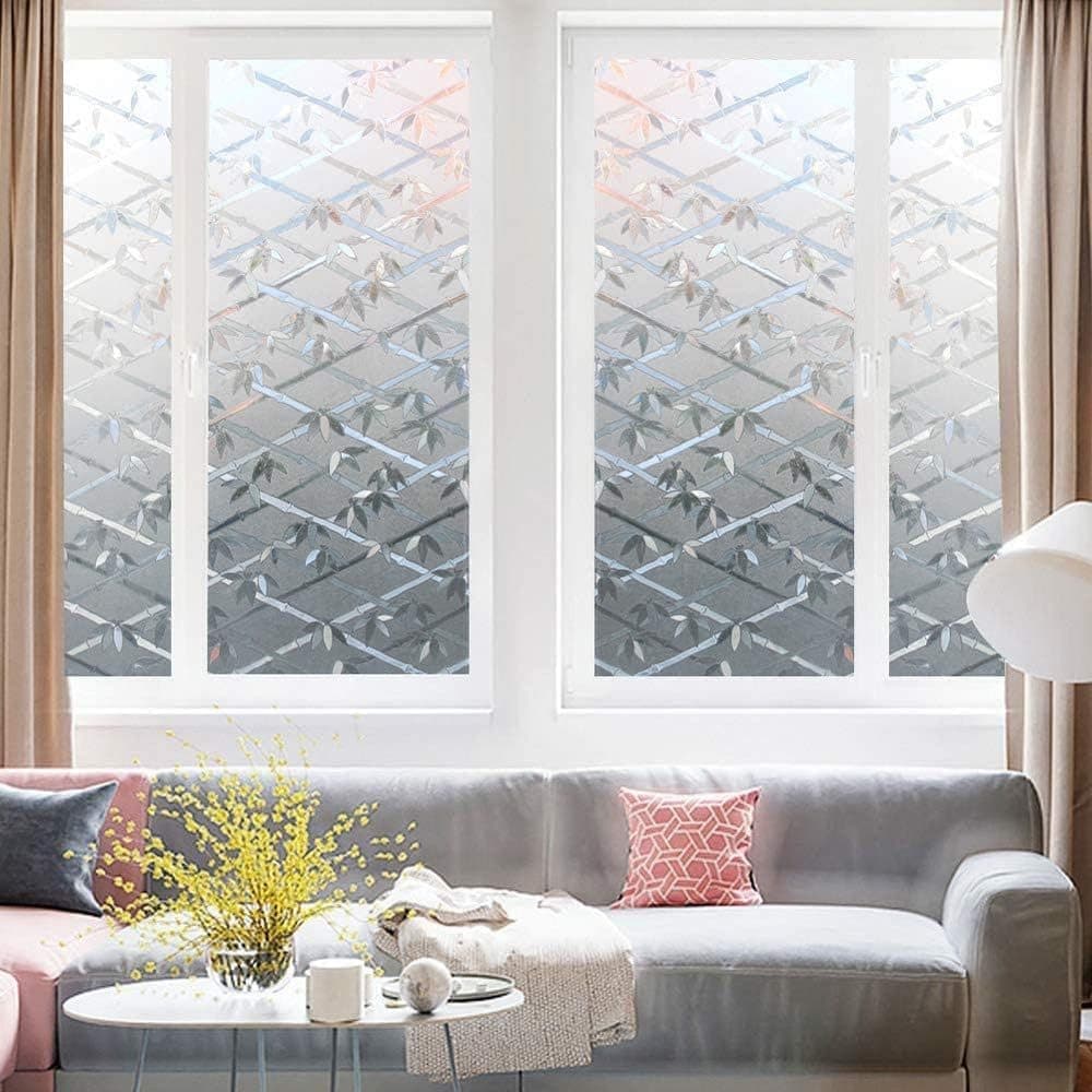 Stained Glass Effect 3D Plant Motif Window Film, Decorative Privacy Window Decal - Image 8