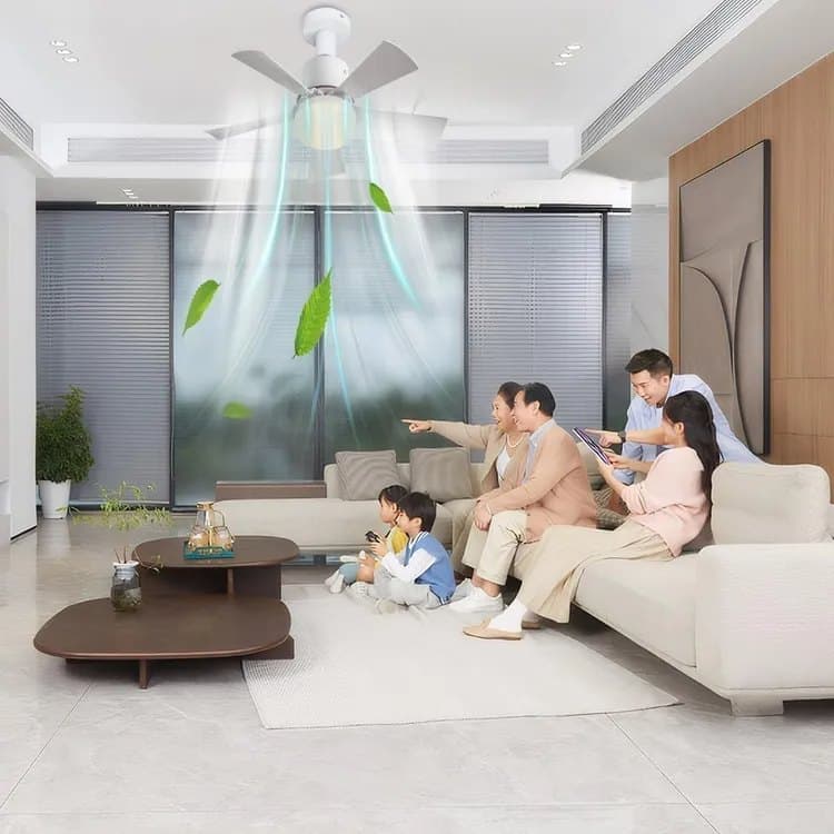 52 Inch LED Ceiling Fan with Remote Control, 3 Speeds and 3 Light Colors, E27 Bulb Compatible, White - Image 3