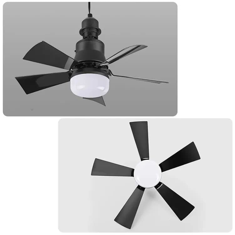 52 Inch Ceiling Fan with Remote Control, 3 Speeds, LED E27, 3 Light Colors, Black - Image 6