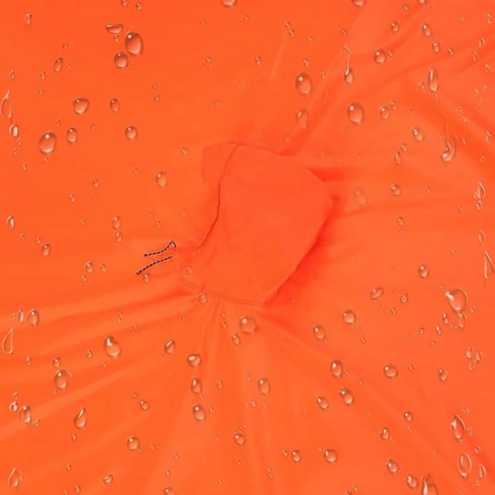 Breathable Waterproof 3-in-1 Rain Jacket Poncho with Hood for Outdoor Activities, Orange - Image 3