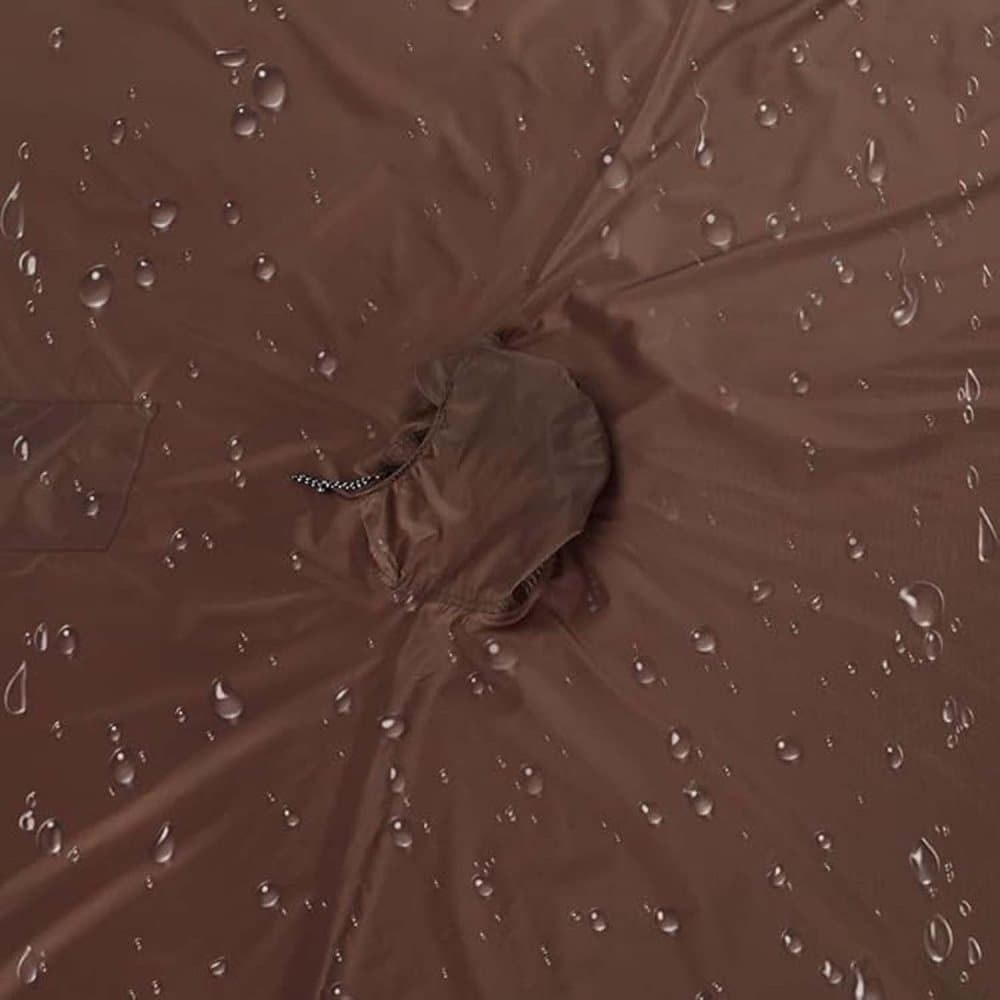3-in-1 Waterproof Rain Jacket Poncho with Hood, Breathable for Outdoor Activities, Brown - Image 3