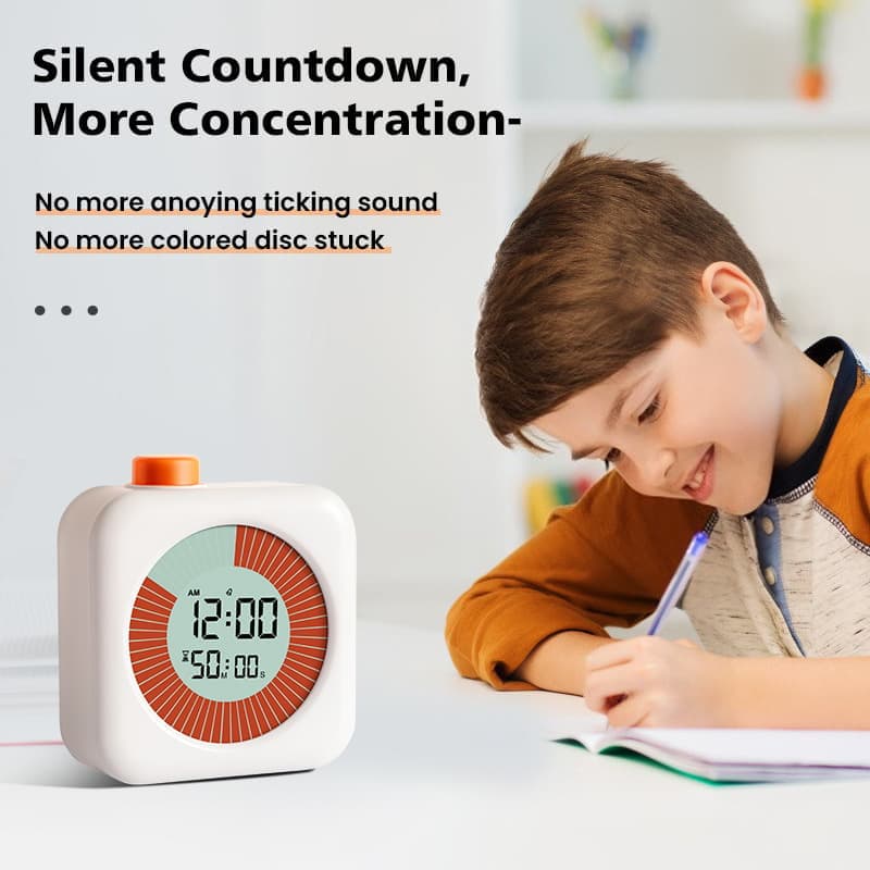 Digital Visual Timer 3-in-1 Clock Alarm Countdown for Kids and Home, Pink, 60 Min - Image 5