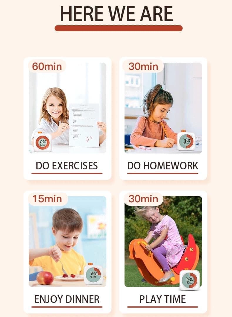 Digital Visual Timer 3-in-1 Clock Alarm Countdown for Kids and Home, Pink, 60 Min - Image 8