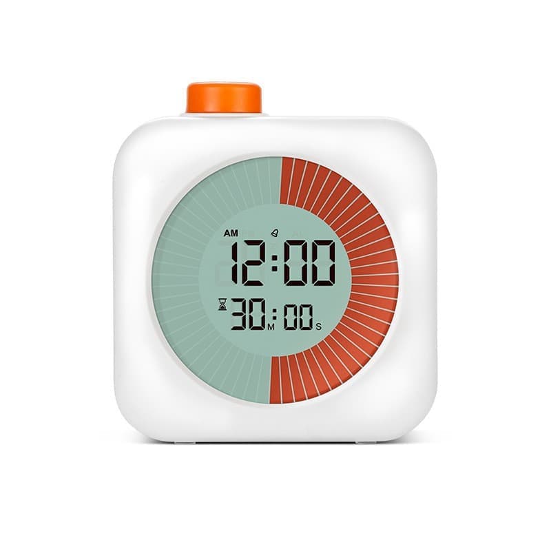 Digital Visual Timer 3-in-1 Clock Alarm with 60 Min Countdown, White - Image 1