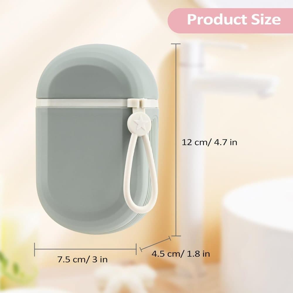 2-Pack Portable Soap Dish with Drainage Grid and Handle, Waterproof Travel Soap Storage for Outdoor Activities - Image 2