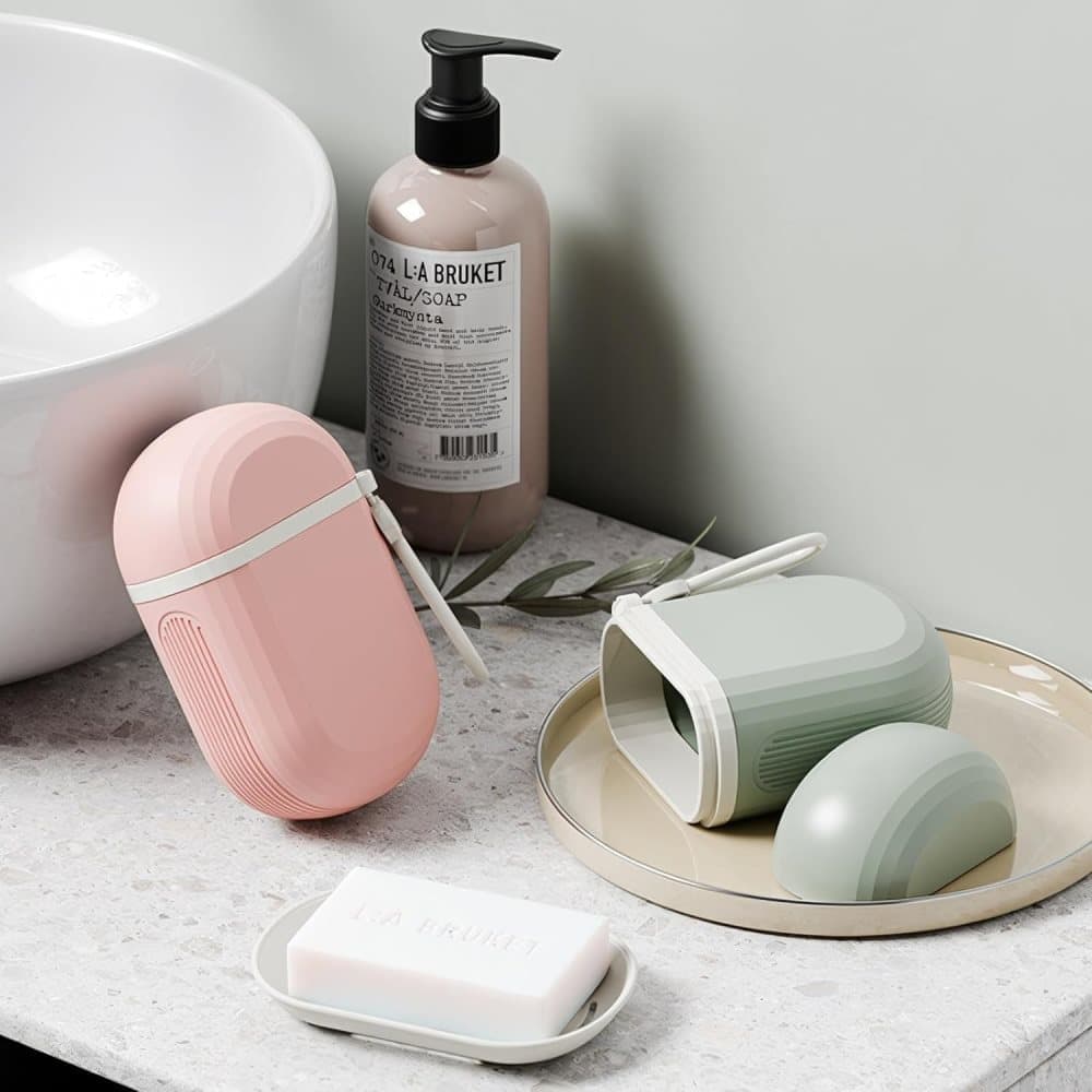 2-Pack Portable Soap Dish with Drainage Grid and Handle, Waterproof Travel Soap Holder for Outdoor Activities - Image 3