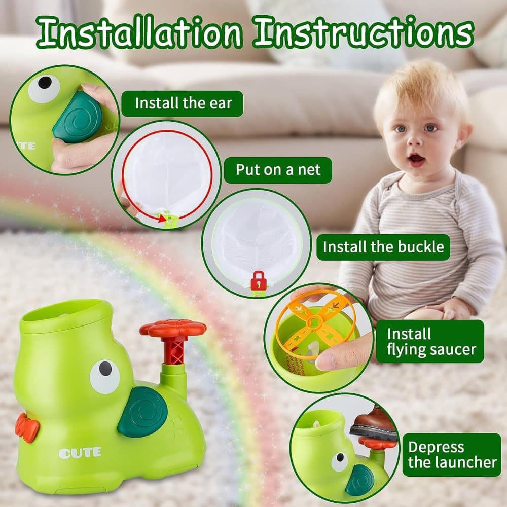 Kids Flying Disc Game with 8 Discs and Safety Glasses, Outdoor Toy for Children - Image 3