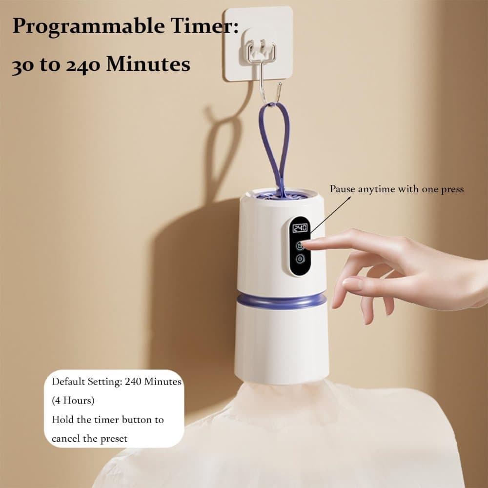 Portable dryer 360° hot air with drying bag, quiet operation, 30-240 minute timer, perfect for travel - Image 6