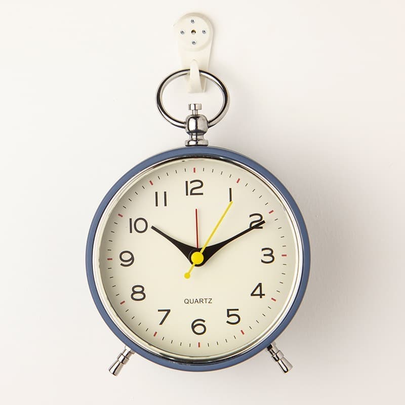 Silent Analog Alarm Clock with Snooze Button, Retro Design and Lighting, 16x11 cm, Blue - Image 6