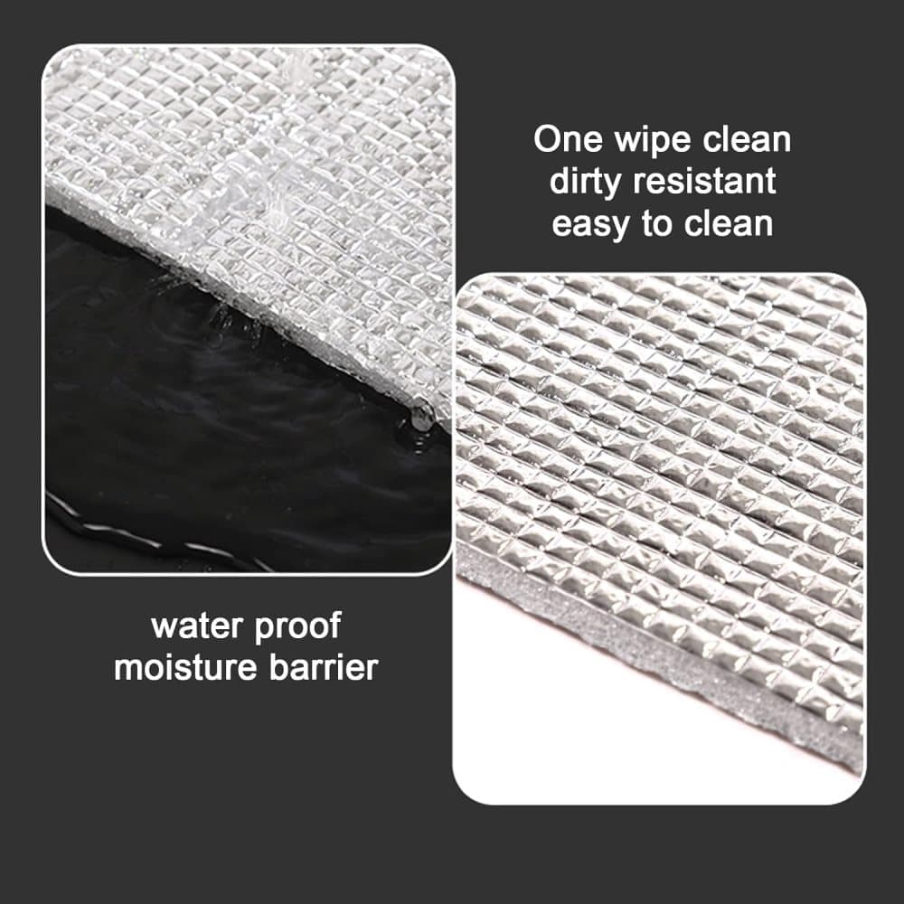 50x50cm Aluminum Foil Self-Adhesive Sun Protection Film for Balcony Windows and Conservatories, Thermal Insulation UV Privacy Protection, Black - Image 4