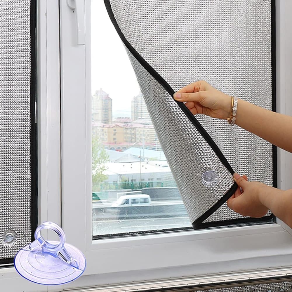 Self-adhesive sun protection film for thermal insulation UV and privacy protection, compatible with balcony windows and conservatories, 60x100cm, Black - Image 1