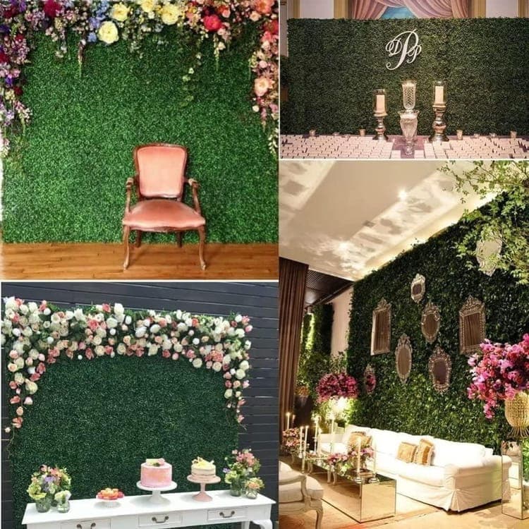 10-Pack Artificial Grass Panels 25x25 cm for Garden Party Wall Decor, Compatible with Outdoor - Image 3