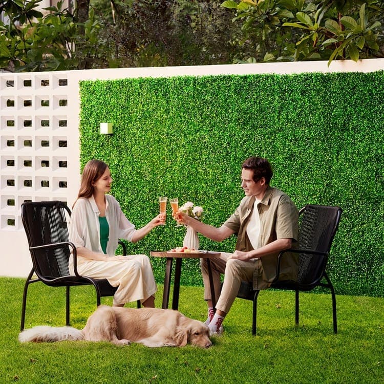 10-Pack Artificial Grass Panels 25x25 cm for Garden Party Wall Decor, Compatible with Outdoor - Image 4