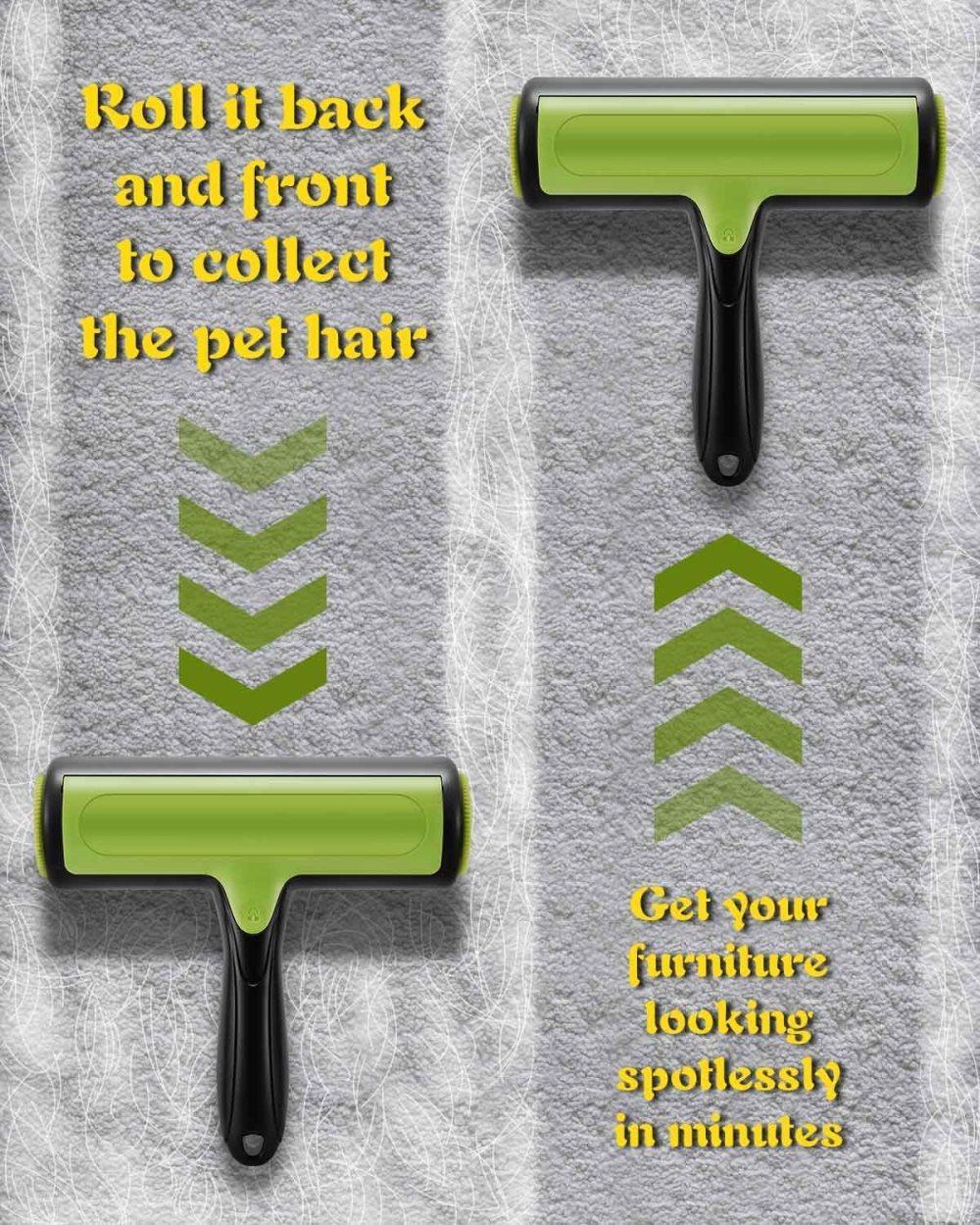 Reusable Pet Fur Remover Roller for Dog and Cat Hair, White, Compatible with Bed Sofa Carpet - Image 3