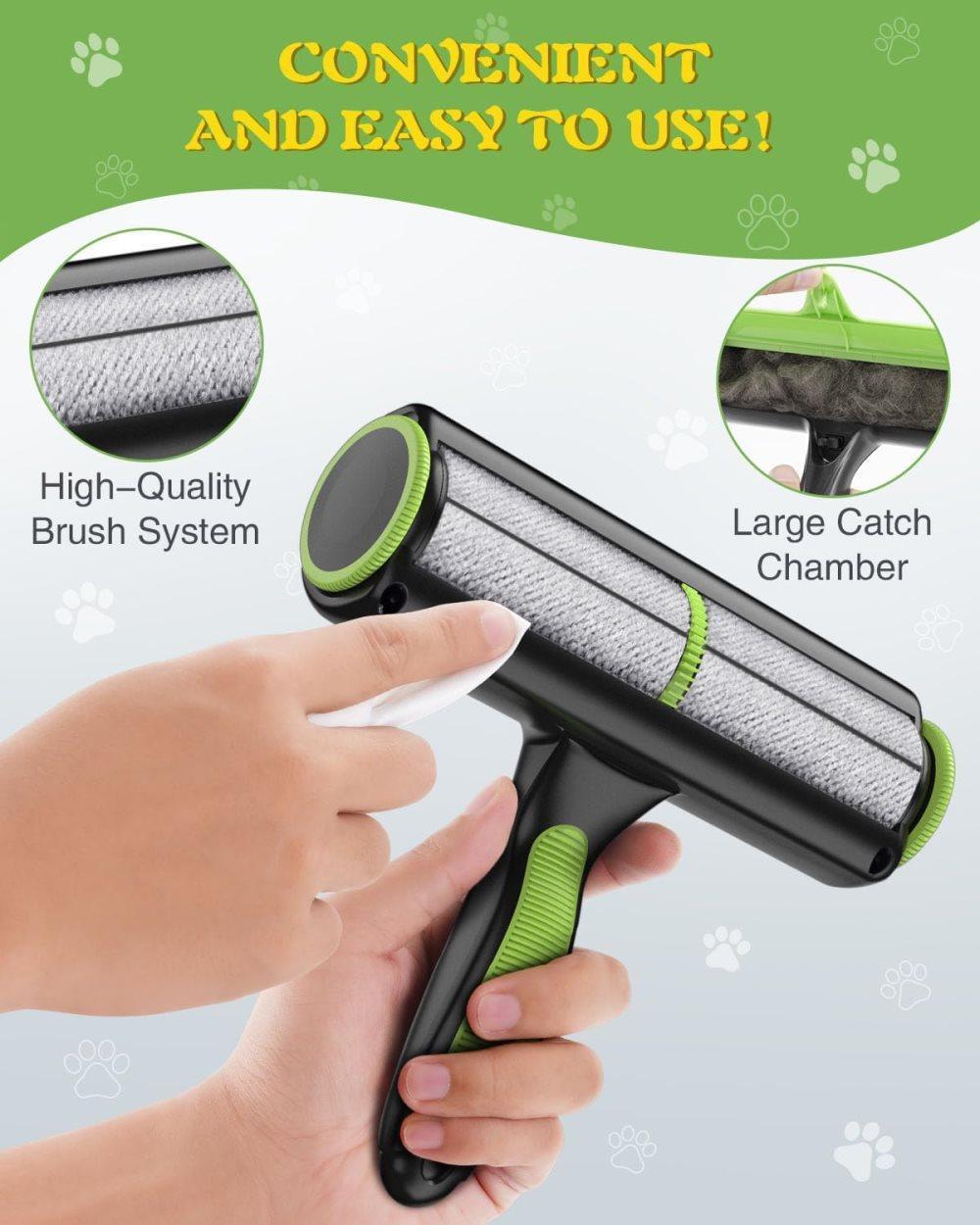 Reusable Pet Fur Remover Roller for Dog and Cat Hair, White, Compatible with Bed Sofa Carpet - Image 5