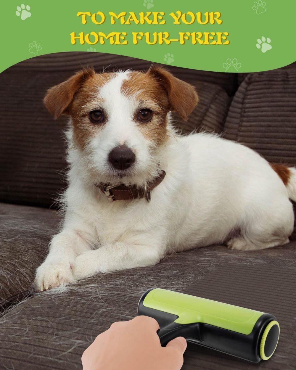 Reusable Pet Fur Remover Roller for Dog and Cat Hair, White, Compatible with Bed Sofa Carpet - Image 7