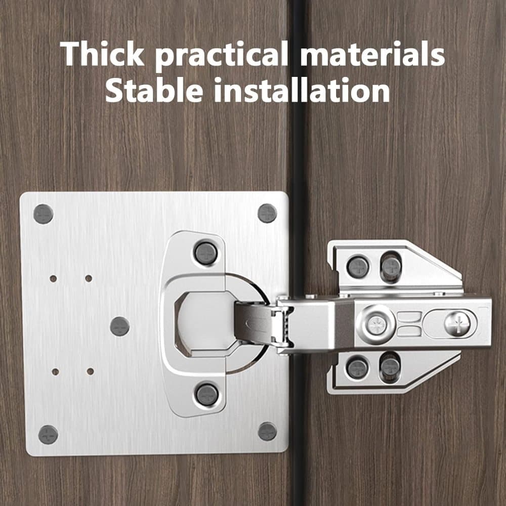 12 pcs Stainless Steel Hinge Repair Plate for Furniture Cabinet Hinges, 9x9 cm, Silver - Image 3