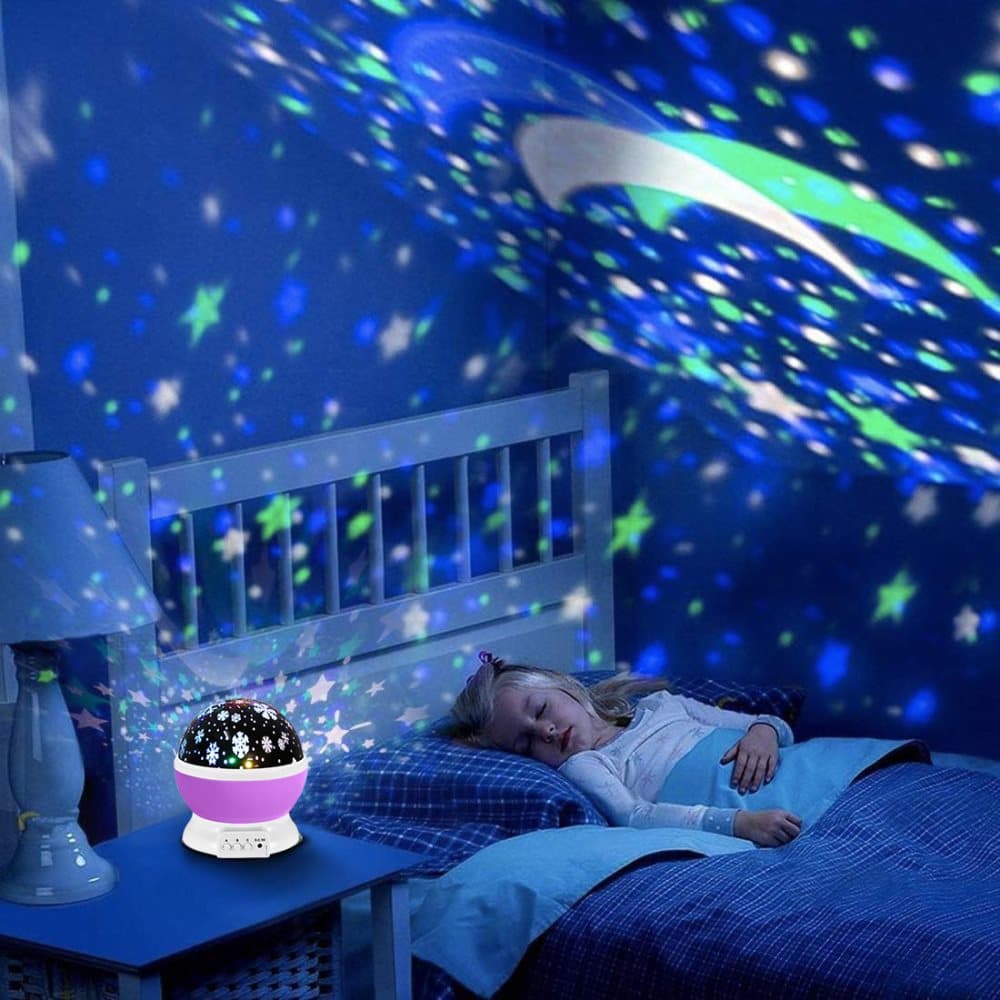 Christmas Snowflake LED Projector Lamp, Blue, with 360° Rotation, Battery or USB Powered, for Christmas Decoration & Party Gift - Image 3