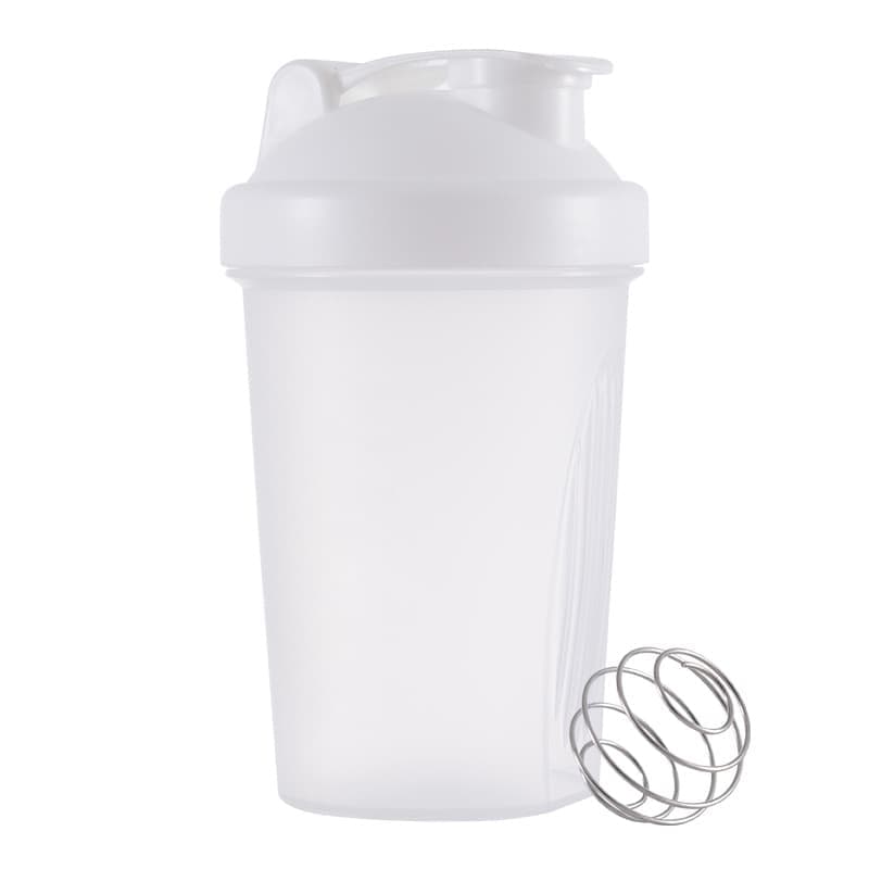 400ml Protein Shaker with Leak-proof Design, Stainless Steel Strainer and Measuring Scale, Multiple Colors, White - Image 1