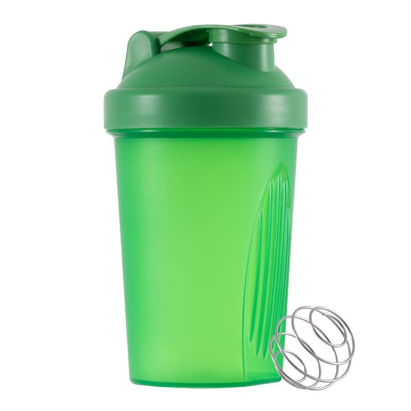 400ml Protein Shaker with Leak-proof Design, Stainless Steel Strainer and Measuring Scale, Multiple Colors, Green - Image 1