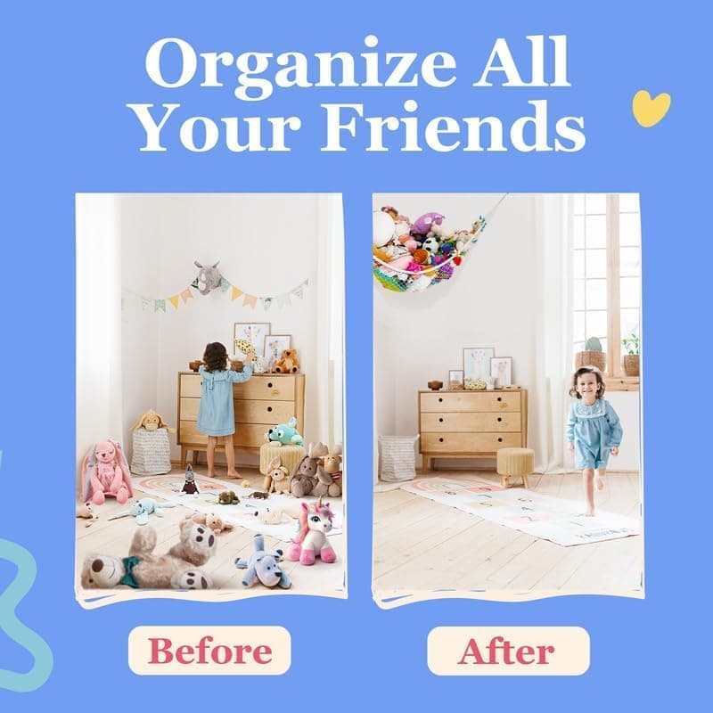 1 Pack Stuffed Animal Hammock with Storage, White, 60 x 30 cm - Image 3