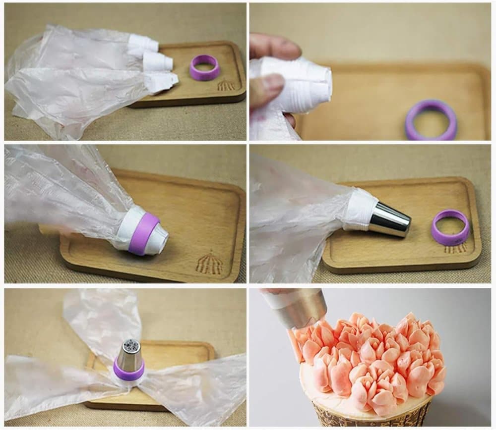 120-Piece Cake Decorating Piping Bag and Nozzle Set with Tulle, 12-Inch - Image 3