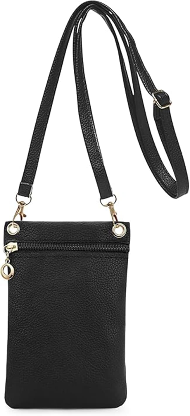 Lycas Phone Bag with Shoulder Strap, 19cm x 12.5cm, Black - Image 1